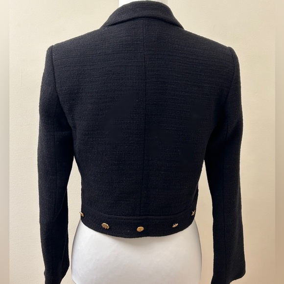 ZARA BLACK TWEED CROPPED BLAZER/NWT - Picture 6 of 8